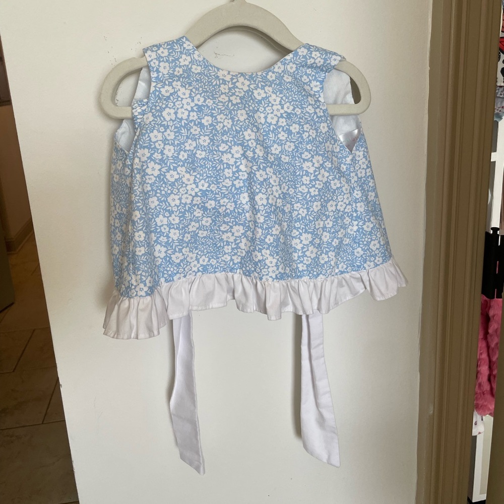 Cecil and Lou Blue Floral Tie Back Set